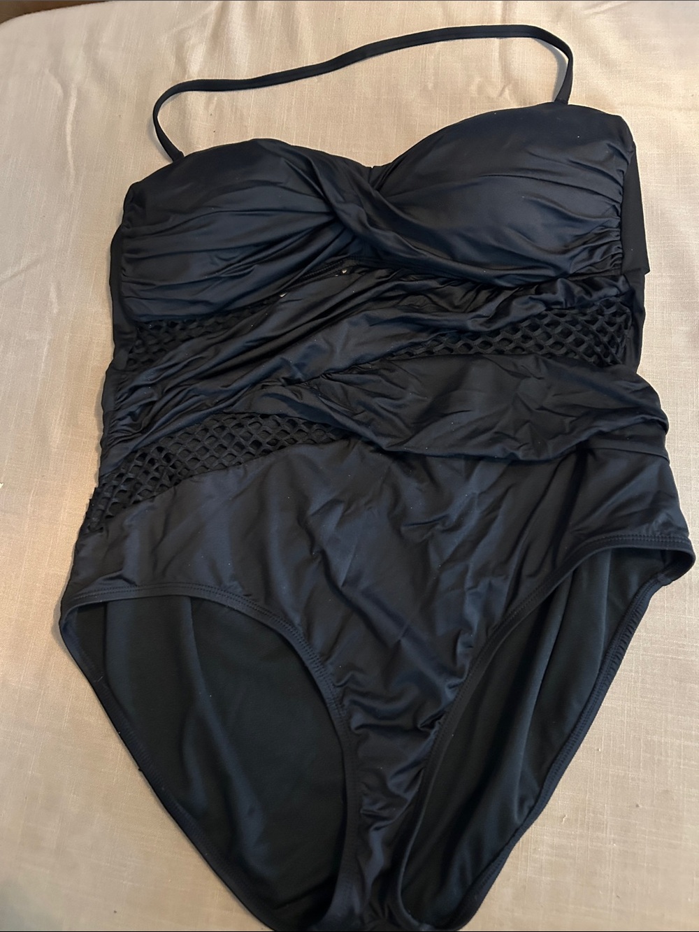 EUC Apt. 9 Black One-Piece Swimsuit with Mesh Insets